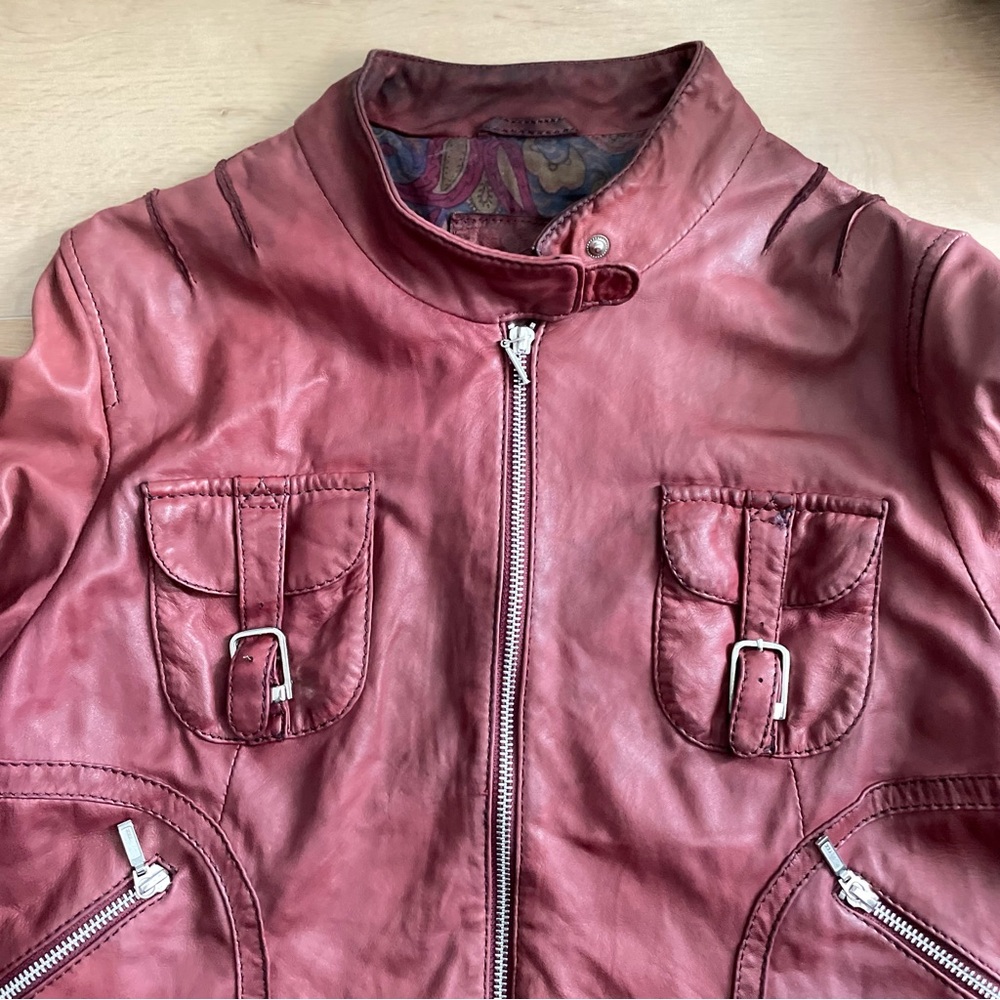 BOD & CHRISTENSEN Merlot Leather Jacket - Picture 2 of 11